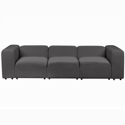 Beliani FALSTERBO - Modulaire driezitsbank - Donkergrijs - Bouclé