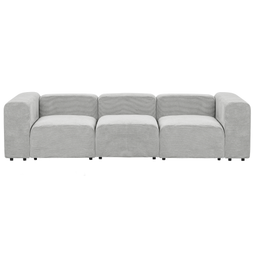 Beliani FALSTERBO - Modulaire driezitsbank - Grijs - Corduroy