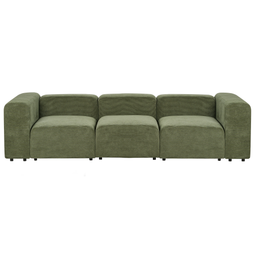 Beliani FALSTERBO - Modulaire driezitsbank - Groen - Corduroy