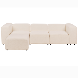 Beliani FALSTERBO - Modulaire driezitsbank met ottomaan - Beige - Bouclé