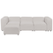 Beliani FALSTERBO - Modulaire driezitsbank met ottomaan - Lichtgrijs - Bouclé