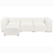 Beliani FALSTERBO - Modulaire driezitsbank met ottomaan - Wit - Bouclé