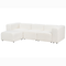 Beliani FALSTERBO - Modulaire driezitsbank met ottomaan - Wit - Bouclé