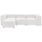 Beliani FALSTERBO - Modulaire driezitsbank met ottomaan - Wit - Corduroy