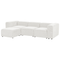 Beliani FALSTERBO - Modulaire driezitsbank met ottomaan - Wit - Corduroy