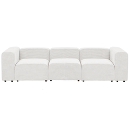 Beliani FALSTERBO - Modulaire driezitsbank - Wit - Corduroy