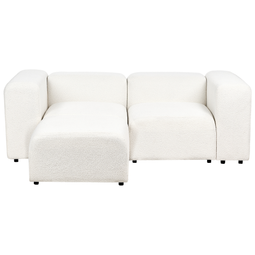 Beliani FALSTERBO - Modulaire tweezitsbank met ottomaan - Wit - Bouclé