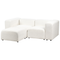 Beliani FALSTERBO - Modulaire tweezitsbank met ottomaan - Wit - Bouclé