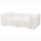 Beliani FALSTERBO - Modulaire tweezitsbank met ottomaan - Wit - Bouclé