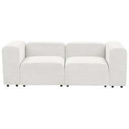 Beliani FALSTERBO - Modulaire tweezitsbank - Wit - Corduroy