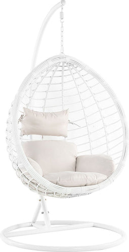 Beliani FANO - Hangstoel - Wit - PE rotan
