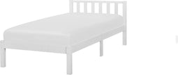 Beliani FLORAC - Eenpersoonsbed - Wit - Dennenhout