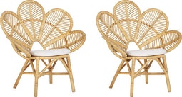 Beliani FLORENTINE - Fauteuil - Beige - Rotan