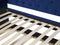 Beliani GASSIN - Onderschuifbed - Blauw - Fluweel