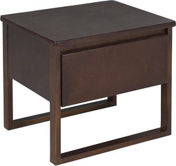 Beliani GIULIA - Bijzettafel - Donkere houtkleur - Dennenhout