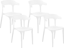 Beliani GUBBIO - Eetkamerstoel set - Wit - Kunststof