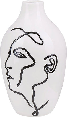 Beliani HELIKE - Bloemenvaas - Wit - Steengoed