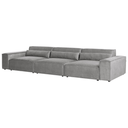 Beliani HELLNAR - Driezitsbank - Grijs - Polyester