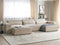 Beliani HELLNAR - Hoekbank 3-zits met ottomaan - Beige - Links - Fluweel