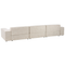 Beliani HELLNAR - Hoekbank 3-zits met ottomaan - Beige - Links - Fluweel