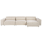 Beliani HELLNAR - Hoekbank 3-zits met ottomaan - Beige - Links - Fluweel