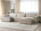 Beliani HELLNAR - Hoekbank 3-zits met ottomaan - Beige - Rechts - Fluweel