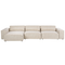 Beliani HELLNAR - Hoekbank 3-zits met ottomaan - Beige - Rechts - Fluweel
