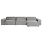 Beliani HELLNAR - Hoekbank 3-zits met ottomaan - Grijs - Links - Polyester