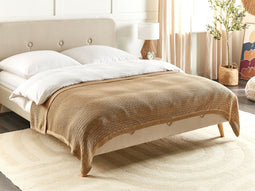 Beliani ILEN - Bedsprei - Lichtbruin - 150 x 200 cm - Katoen