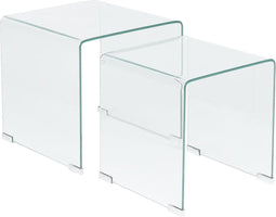Beliani KENDALL - Salontafel set - Transparant - Veiligheidsglas
