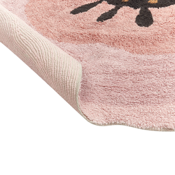 Beliani KHARAT - Laagpolig vloerkleed - Roze - ø 140 cm - Katoen