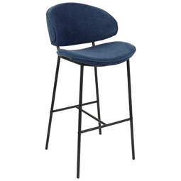 Beliani KIANA - Barkruk set van 2 - Donkerblauw - Polyester