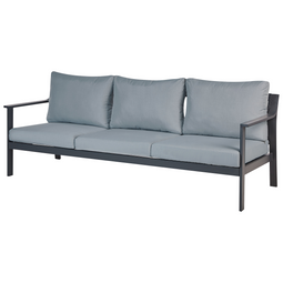 Beliani KIATO - Tuinbank 3-zits - Donkergrijs - Aluminium