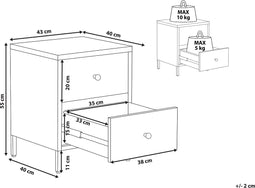 Beliani KYLEA - Nachtkastje - Blauw - Staal