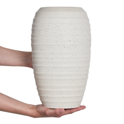 Beliani LENOK - Bloemenvaas - Wit - 36 cm - Steengoed