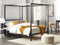 Beliani LESTARDS - Hemelbed - Zwart - 140 x 200 cm - Staal