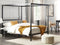 Beliani LESTARDS - Hemelbed - Zwart - 160 x 200 cm - Staal