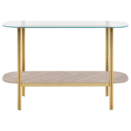 Beliani LOVELL - Sidetable - Lichtbruin/Goud - Hout