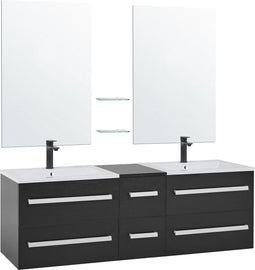 Beliani MADRID - Badkamermeubel - zwart - MDF