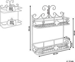 Beliani MARAYES - Badkamer plank - Wit - IJzer