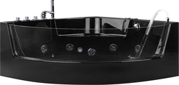 Beliani MARINA - Hoekbad whirlpool - Zwart - Acryl