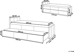 Beliani MARMANDE - Onderschuifbed - Grijs - Kunststof