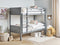 Beliani MAULDE - Stapelbed - Grijs - 90 x 200 cm - Rubberhout