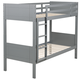Beliani MAULDE - Stapelbed - Grijs - 90 x 200 cm - Rubberhout