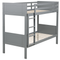 Beliani MAULDE - Stapelbed - Grijs - 90 x 200 cm - Rubberhout