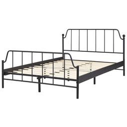 Beliani MAURESSAC - Tweepersoonsbed - Zwart - 140 x 200 cm - Metaal