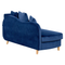 Beliani MERI II - Chaise longue - Blauw - Rechterzijde - Fluweel