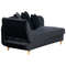 Beliani MERI II - Chaise longue - Zwart - Linkerzijde - Fluweel