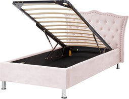 Beliani METZ - Bed met opbergruimte - Roze - Fluweel
