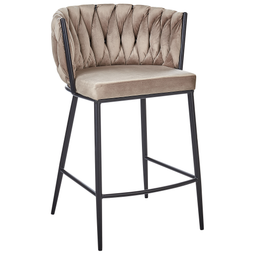 Beliani MILAN - Barkruk set van 2 - Taupe - Fluweel